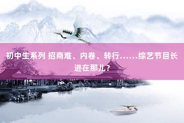 初中生系列 招商难、内卷、转行……综艺节目长进在那儿？