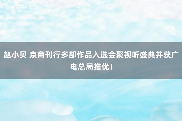 赵小贝 京商刊行多部作品入选会聚视听盛典并获广电总局推优！