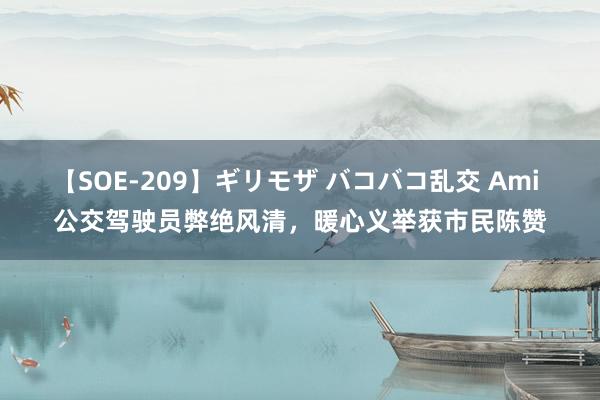 【SOE-209】ギリモザ バコバコ乱交 Ami 公交驾驶员弊绝风清，暖心义举获市民陈赞